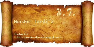 Werder Teréz névjegykártya
